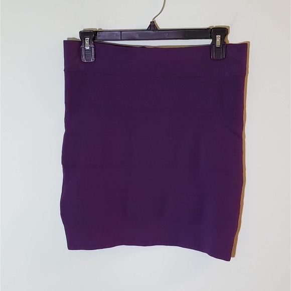 French Connection Purple Dani Crepe Bodycon Mini Skirt Size 8 - Picture 4 of 9